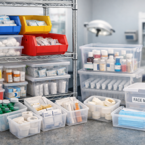 medical storage bins and containers